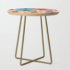 Retro Fun Floral - Rainbow color Side Table Gallery Image 1