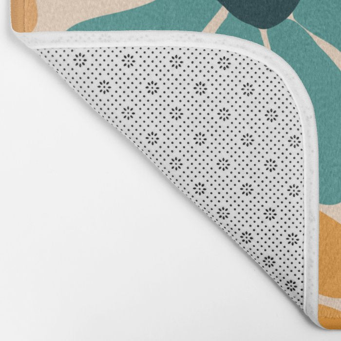 Retro Fun Floral - Rainbow color Bath Mat Gallery Image 2