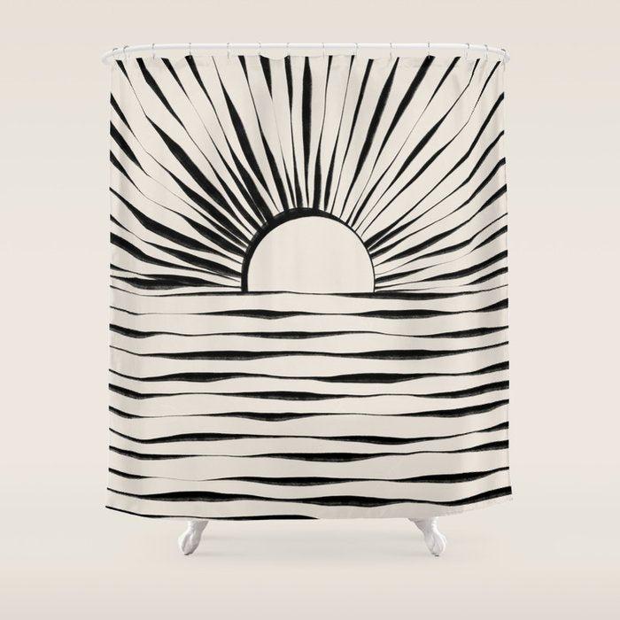 Minimal Sunrise / Sunset Shower Curtain Gallery Image 1