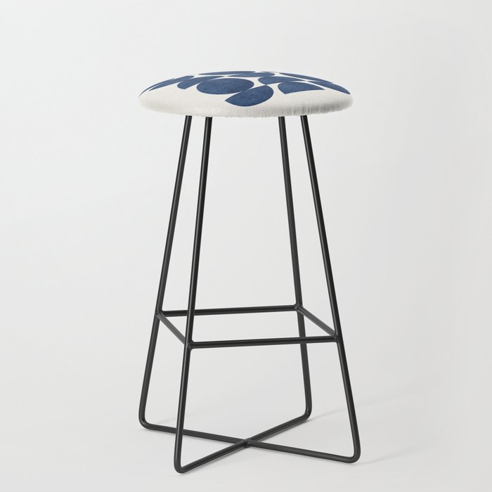 Blue navy retro scandinavian Mid century modern Stool Gallery Image 1