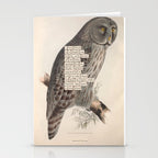 Bird Divinations: Great Cinereous Owl (about: almanacofbirds.org) Stationery Card Gallery Image 2