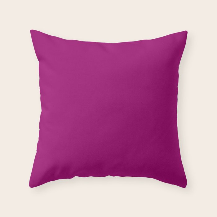 NOW MAGENTA SOLID COLOR Throw Pillow Gallery Image 1