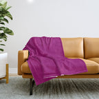 NOW MAGENTA SOLID COLOR Throw Blanket Gallery Image 1
