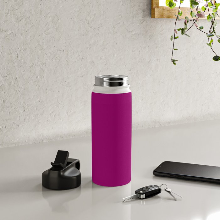 NOW MAGENTA SOLID COLOR Water Bottle Gallery Image 4