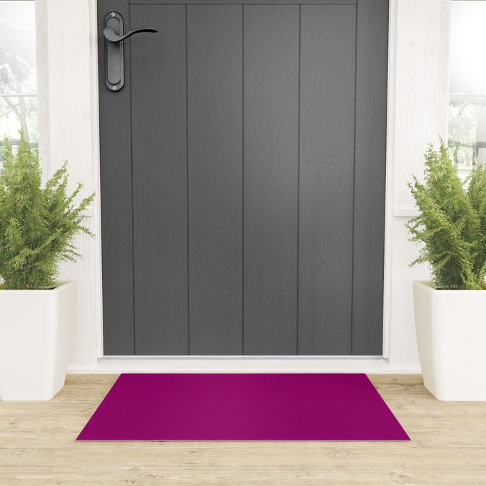 NOW MAGENTA SOLID COLOR Welcome Mat Gallery Image 3