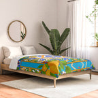 Summer ,Sicilian tiles ,citrus,lemons Mediterranean Pattern  Comforter Gallery Image 2