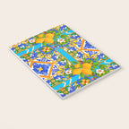 Summer ,Sicilian tiles ,citrus,lemons Mediterranean Pattern  Notebook Gallery Image 3