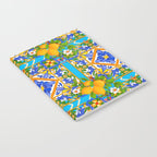 Summer ,Sicilian tiles ,citrus,lemons Mediterranean Pattern  Notebook Gallery Image 2