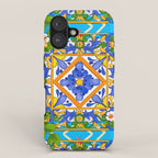 Summer ,Sicilian tiles ,citrus,lemons Mediterranean Pattern  iPhone Case Gallery Image 1