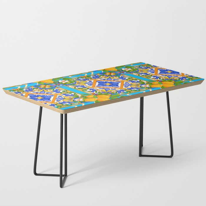Summer ,Sicilian tiles ,citrus,lemons Mediterranean Pattern  Coffee Table Gallery Image 1