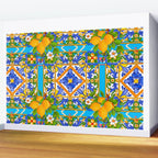Summer ,Sicilian tiles ,citrus,lemons Mediterranean Pattern  Wall Mural Gallery Image 2