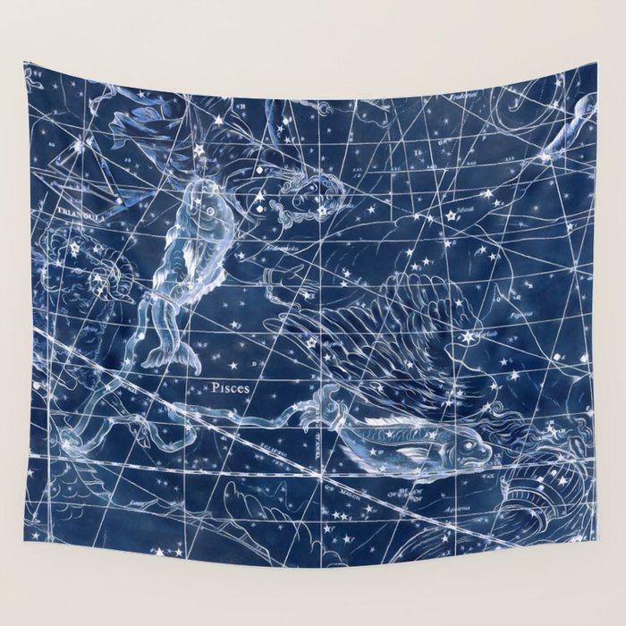 Pisces sky star map Wall Tapestry Gallery Image 4