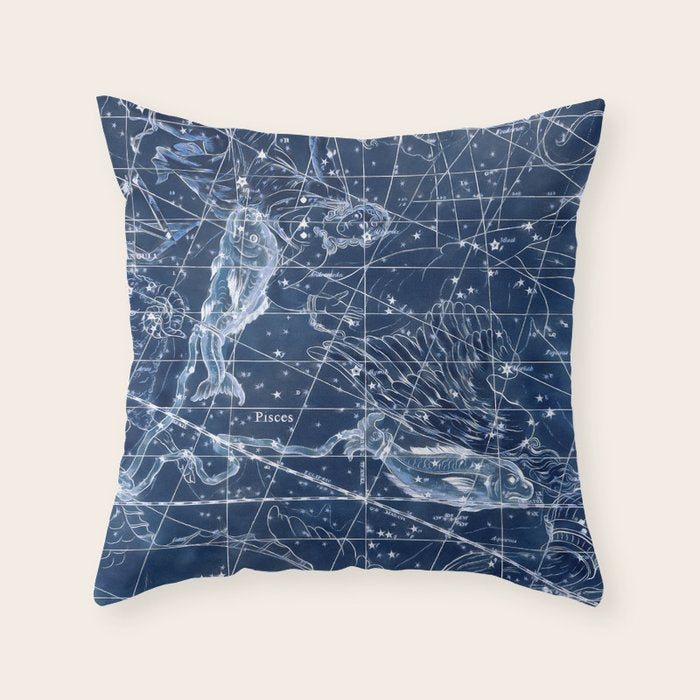 Pisces sky star map Throw Pillow Gallery Image 1