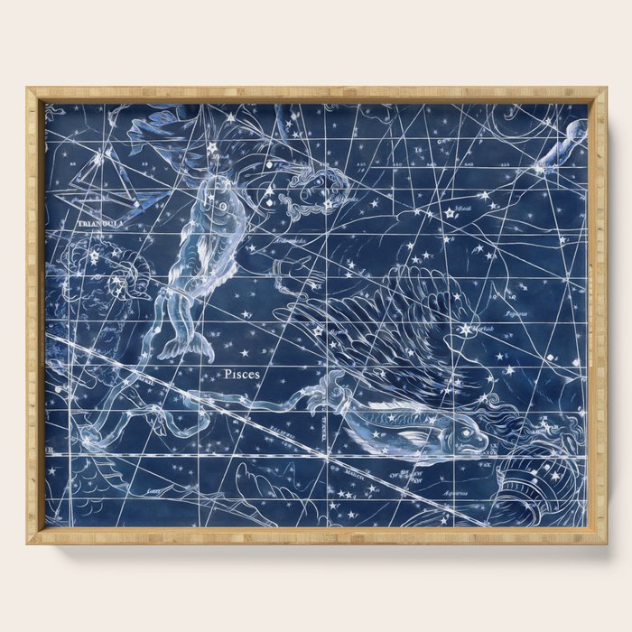 Pisces sky star map Serving Tray Gallery Image 1