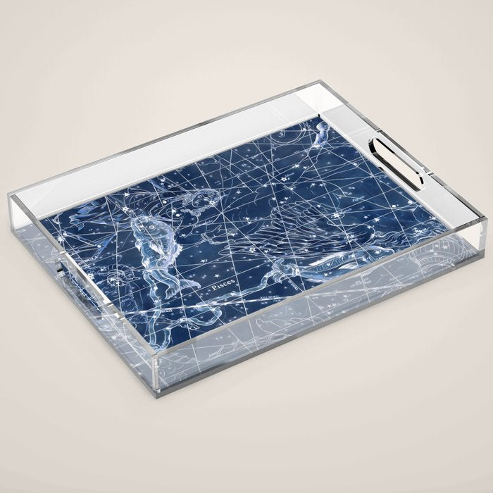 Pisces sky star map Acrylic Tray Gallery Image 1