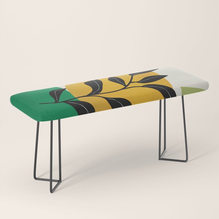 Abstract Organic Shapes and Leaves 2 Bench Gallery Image 1
