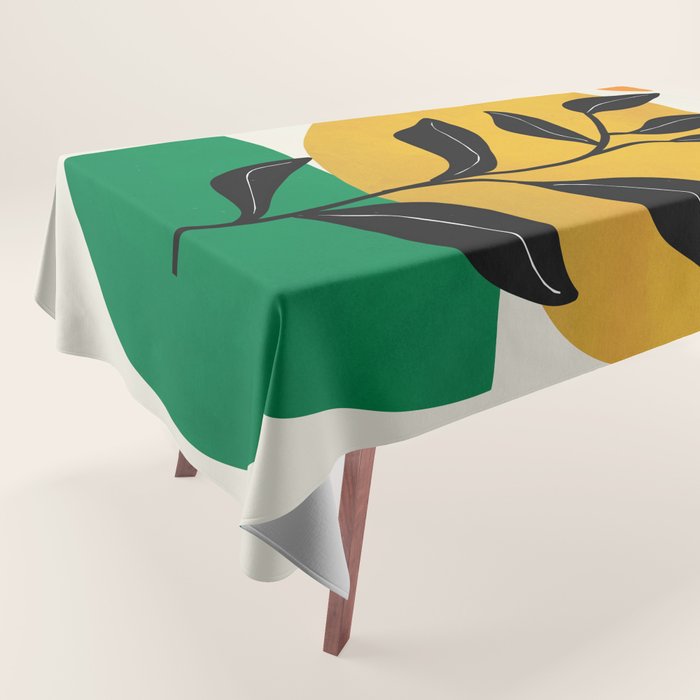 Abstract Organic Shapes and Leaves 2 Tablecloth Gallery Image 1