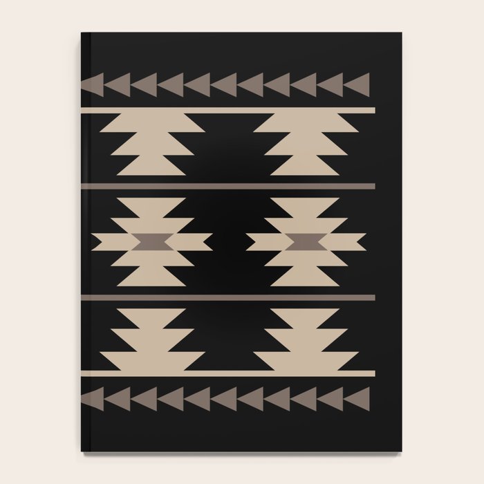 Southwestern Pattern 132 Black and Beige Notebook Gallery Image 4