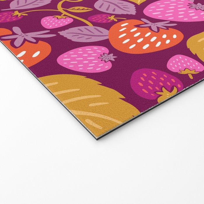 Strawberry Fields - Magenta Gold Welcome Mat Gallery Image 2