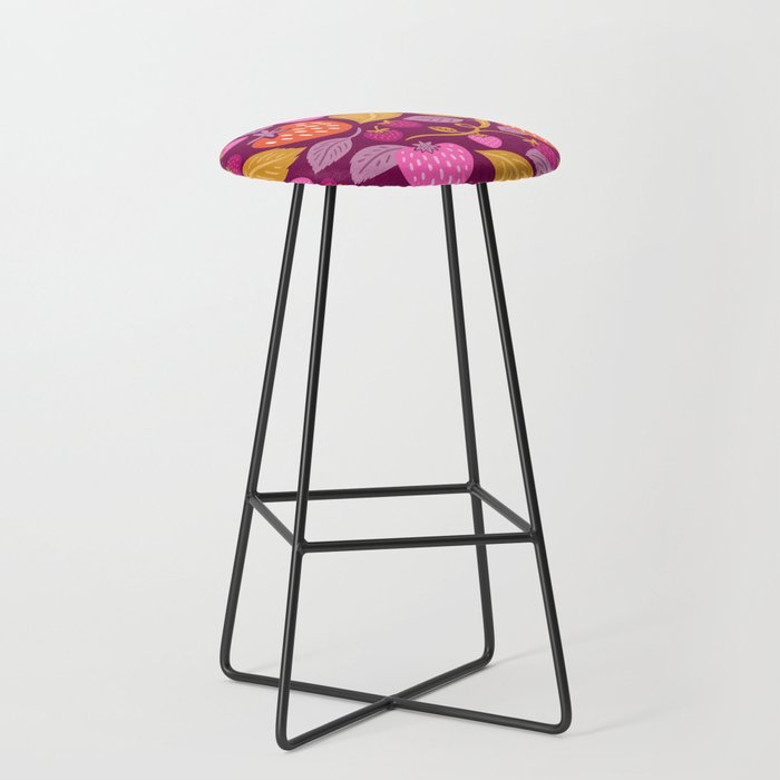 Strawberry Fields - Magenta Gold Stool Gallery Image 1