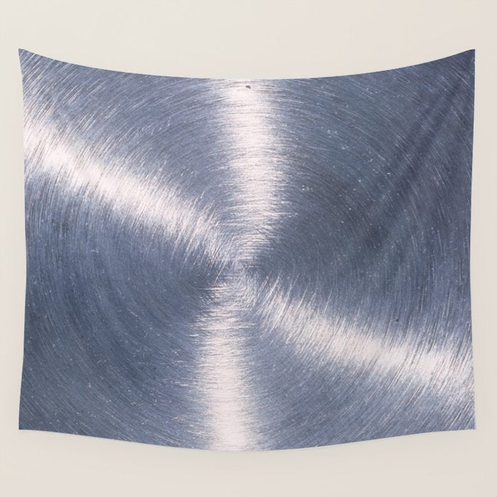 Silver Metallic Stainless Steel Pattern Wall Tapestry