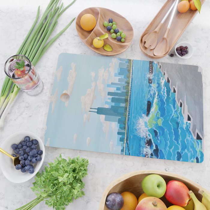 City on the Lake Cutting Board Gallery Image 2