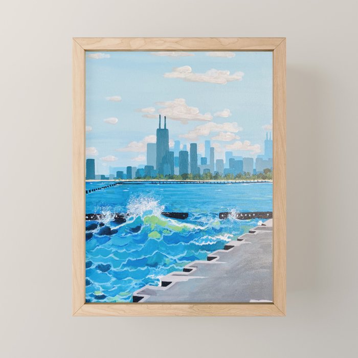 City on the Lake Mini Art Print Gallery Image 1