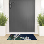 Big flowers Lily of the valley dark denim Welcome Mat Gallery Image 3
