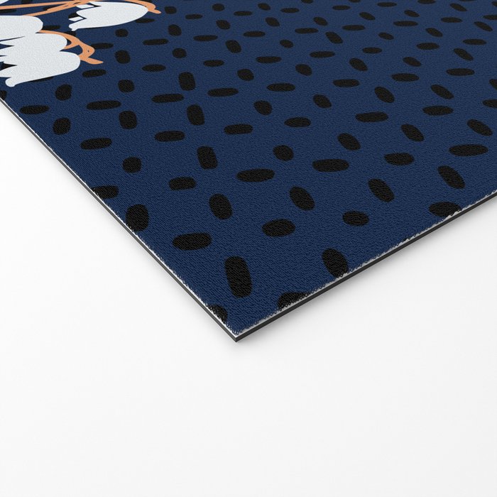Big flowers Lily of the valley dark denim Welcome Mat Gallery Image 2