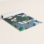 Big flowers Lily of the valley dark denim Yoga Mat Gallery Image 2