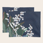 Big flowers Lily of the valley dark denim Placemat Gallery Image 1