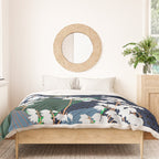 Big flowers Lily of the valley dark denim Duvet Cover Gallery Image 3