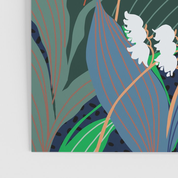 Big flowers Lily of the valley dark denim Poster Gallery Image 3