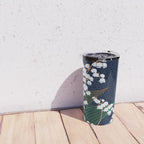 Big flowers Lily of the valley dark denim Travel Mug Gallery Image 4