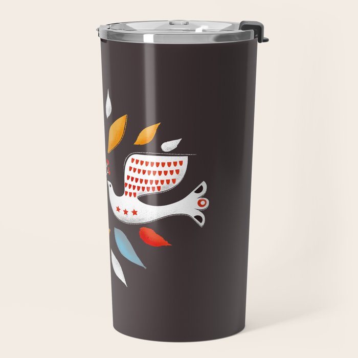 Retro christmas birds illustration Travel Mug Gallery Image 2