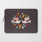 Retro christmas birds illustration Laptop Sleeve Gallery Image 1