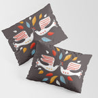 Retro christmas birds illustration Pillow Sham Gallery Image 3