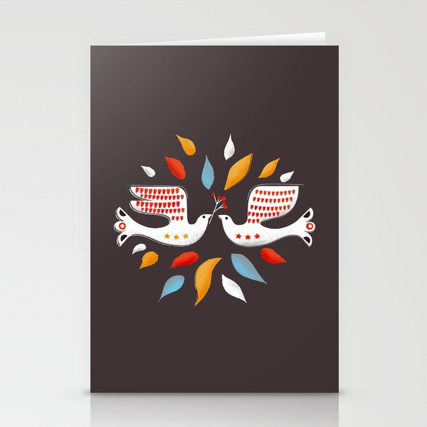 Retro christmas birds illustration Stationery Card Gallery Image 2