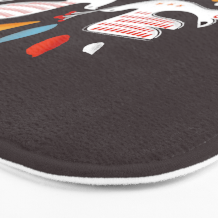 Retro christmas birds illustration Bath Mat Gallery Image 3