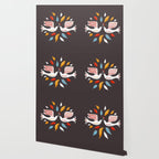 Retro christmas birds illustration Wallpaper Gallery Image 2