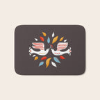 Retro christmas birds illustration Bath Mat Gallery Image 1