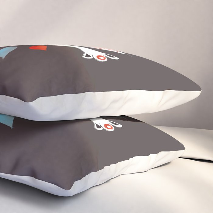 Retro christmas birds illustration Pillow Sham Gallery Image 3