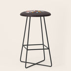 Retro christmas birds illustration Stool Gallery Image 1