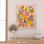 Grapefruit Blooms â Blush Wall Tapestry Gallery Image 2