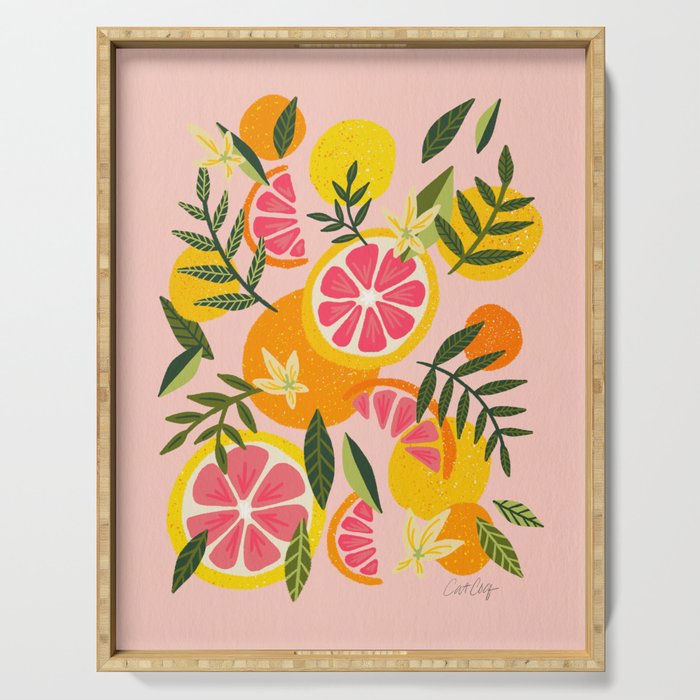Grapefruit Blooms â Blush Serving Tray Gallery Image 1