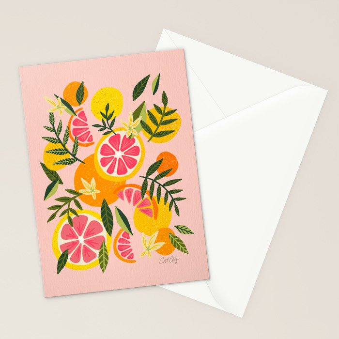 Grapefruit Blooms â Blush Stationery Card Gallery Image 2