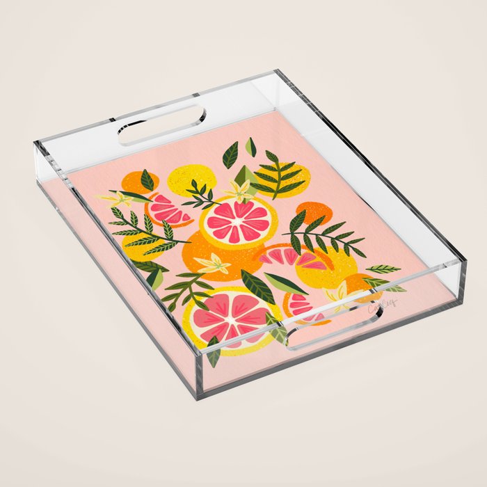 Grapefruit Blooms â Blush Acrylic Tray Gallery Image 1
