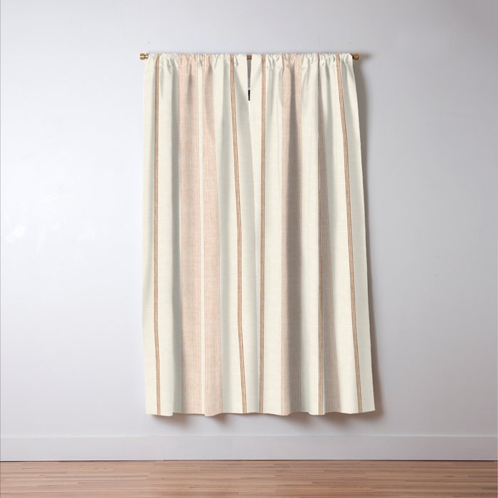ivy stripes - cream, rust and terracotta Window Curtain Gallery Image 3