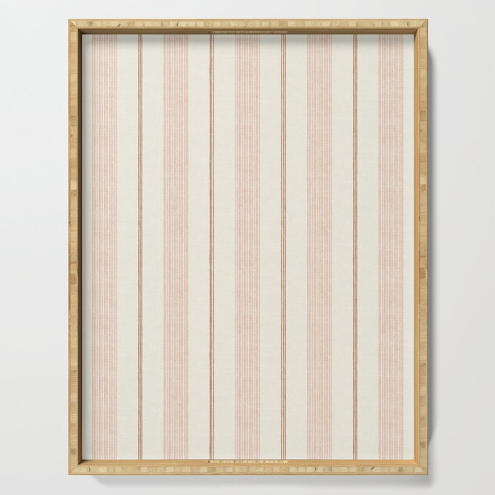ivy stripes - cream, rust and terracotta Serving Tray Gallery Image 1