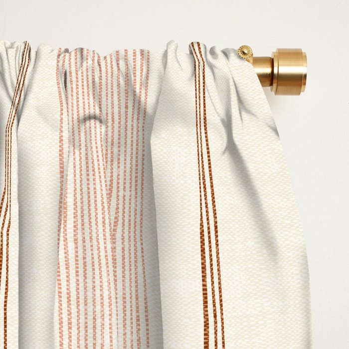 ivy stripes - cream, rust and terracotta Window Curtain Gallery Image 2